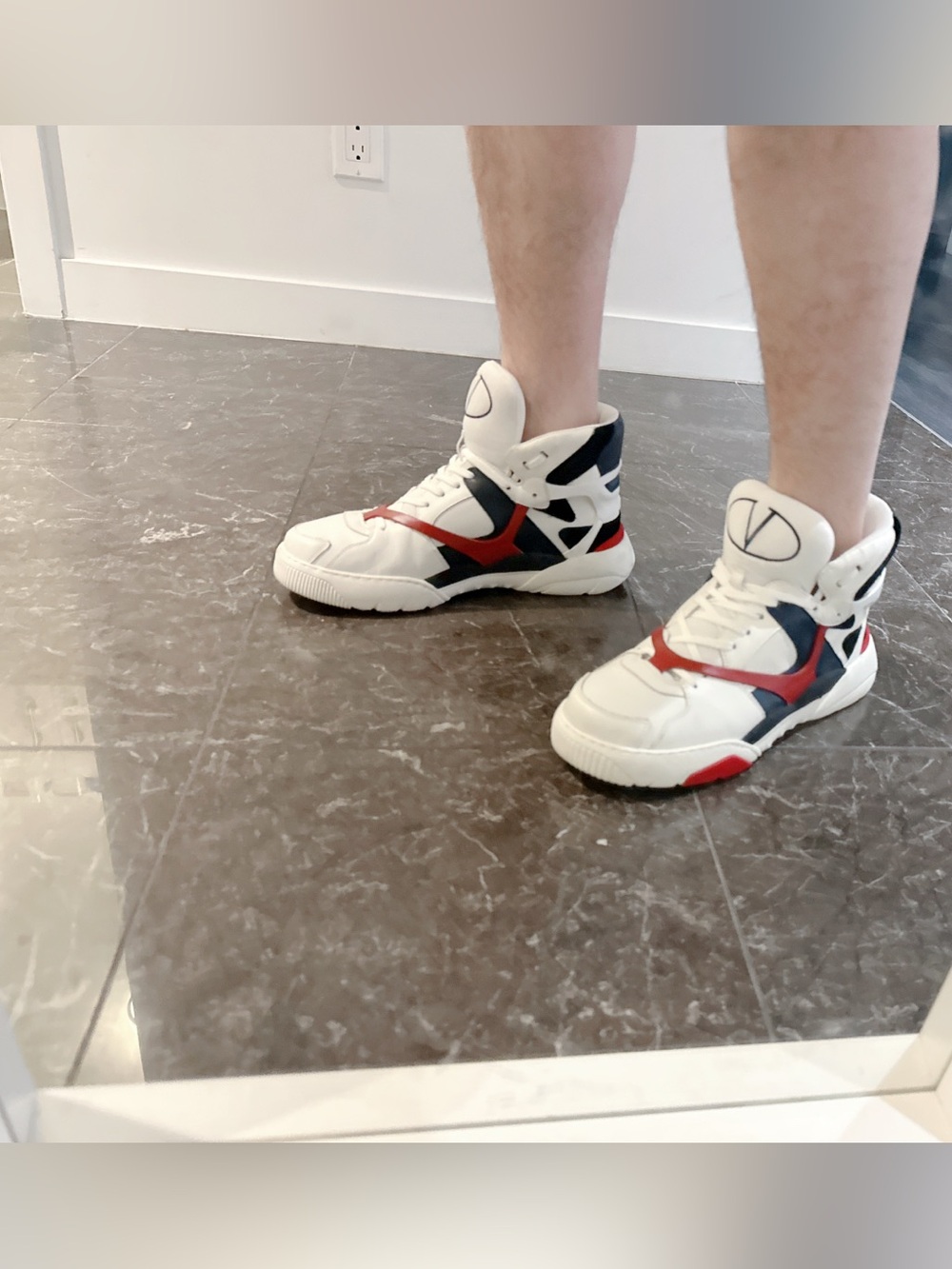 Valentino Men's Sneakers with Red and Blue Accents